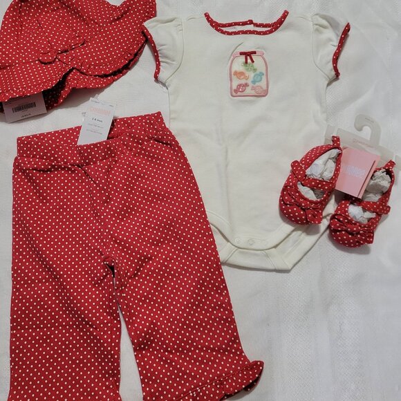 GYMBOREE 3-6 Month Sweeter Than Candy NWT 3-6 month Pants, Hat, Bodysuit Size 02 - Picture 2 of 5
